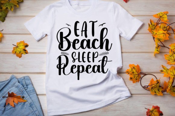 Eat Beach Sleep Graphics for Summer T-Shirt Designs