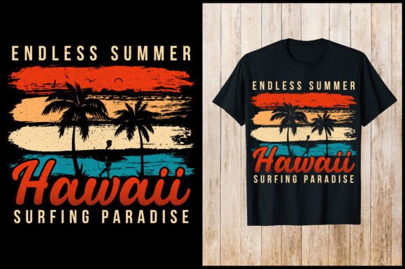 Hawaii Endless Summer Retro Graphics for T-Shirt Designs
