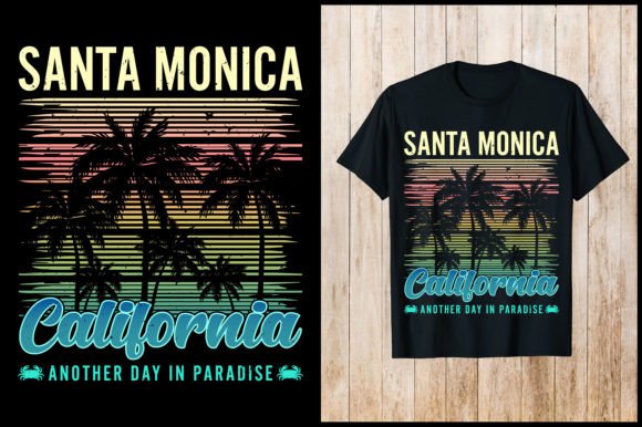 Santa Monica California Summer T-Shirt Graphics & Designs