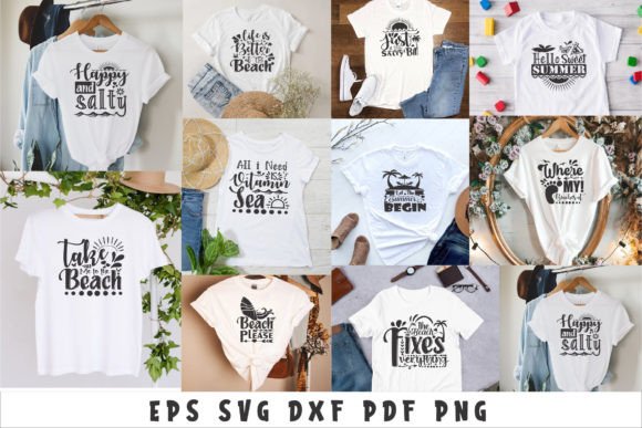 Summer Beach Quote Bundle: Graphics & T-Shirt Designs