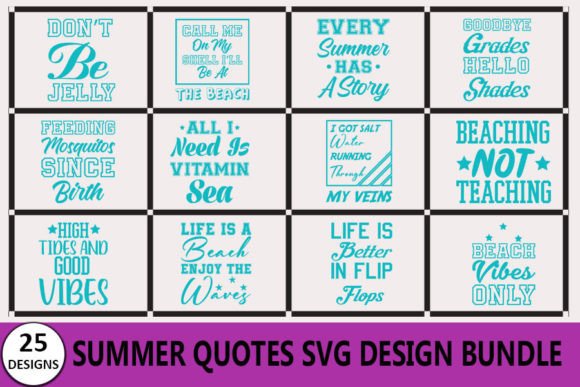 Summer Quotes T-shirt Bundle: Graphics & T-Shirt Designs