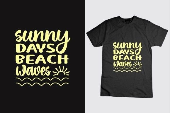 Sunny Days Beach Waves: Graphics & T-Shirt Designs