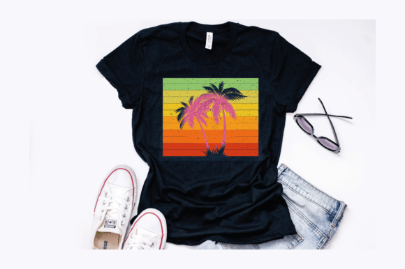 Vintage Retro Palm Tree Graphics for T-Shirt Designs